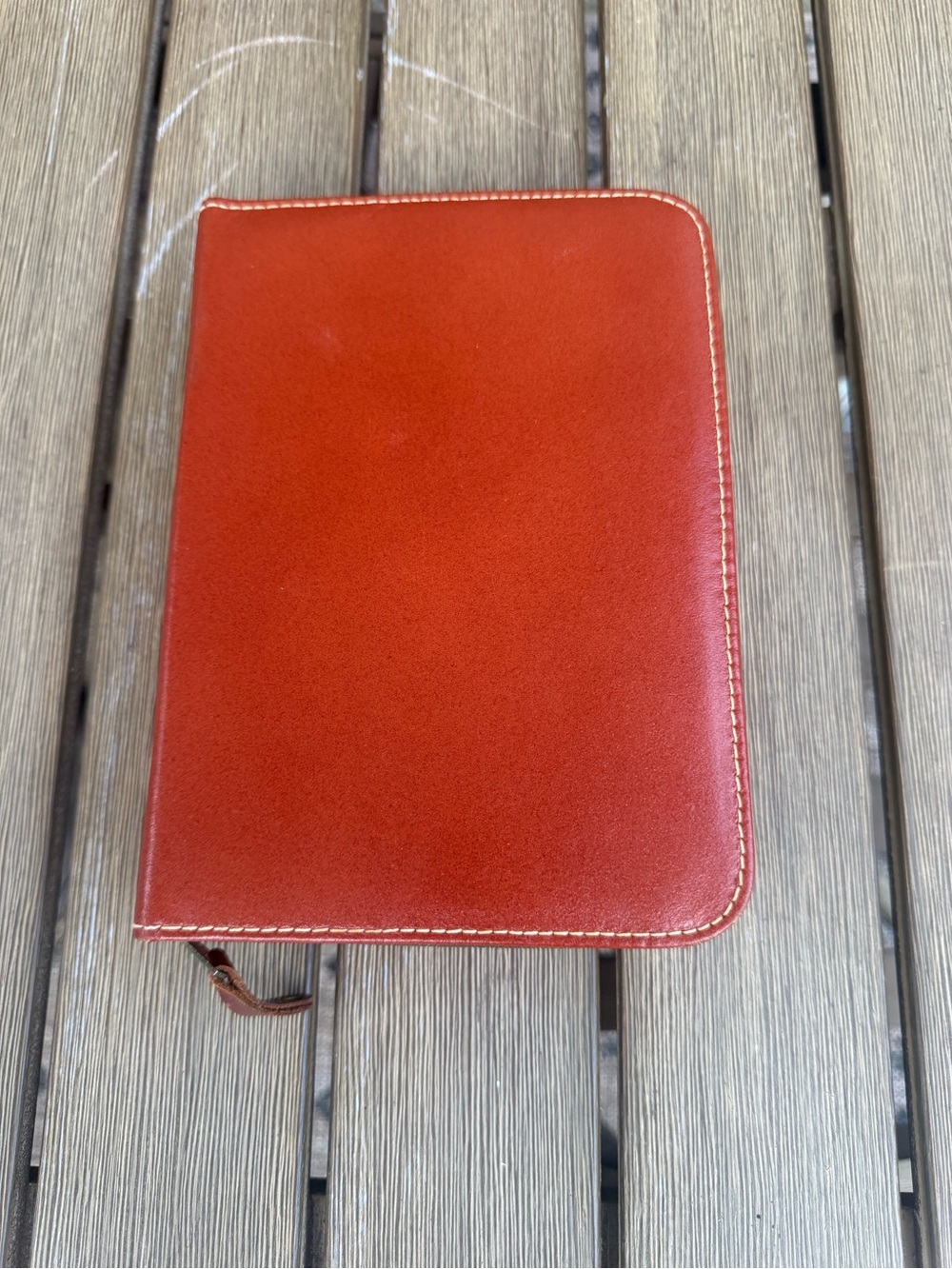 Men's Leather Zip Folio - Red
